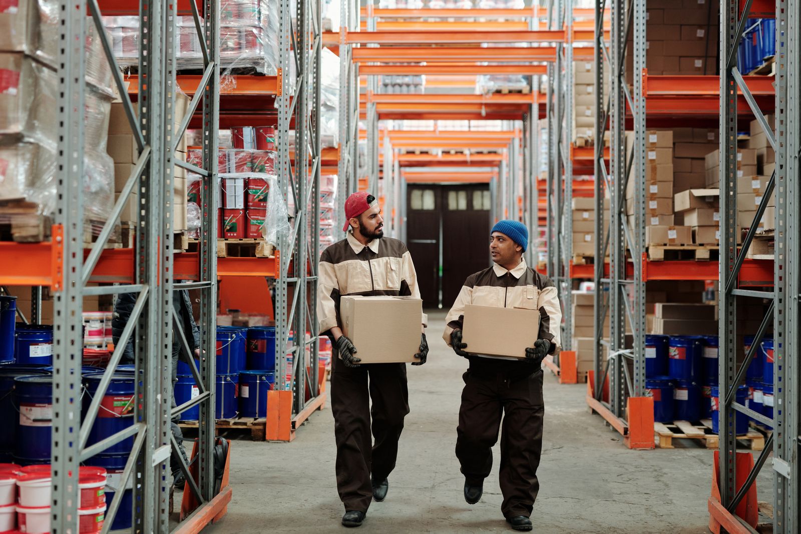 Warehouse team moving inventory through outbound operations